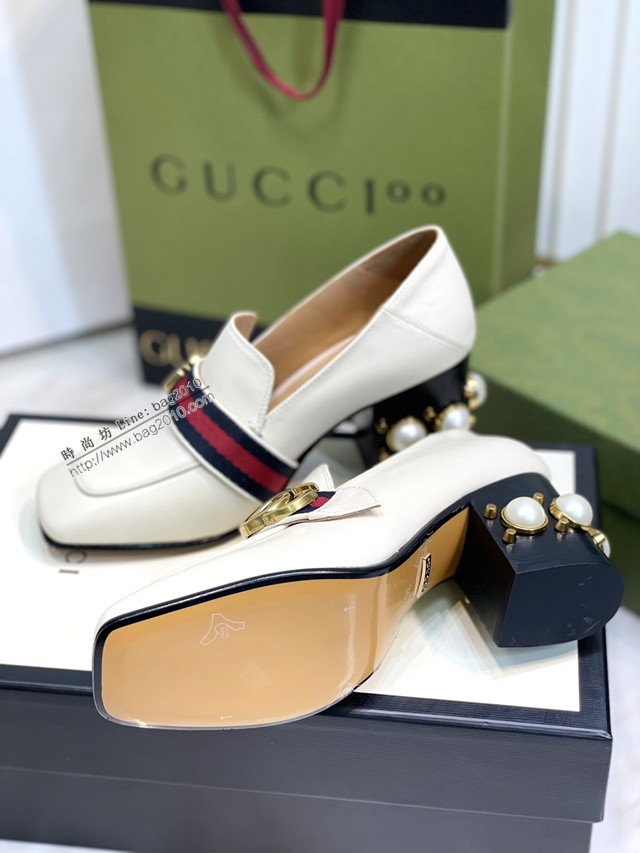 gucci古馳2022新色全新升級版本原版胎小牛皮女鞋單皮鞋 dx2907